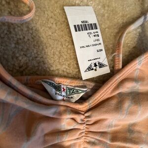 Lot of 2 Hard Tail Peach and White and black tie dye Camisoles